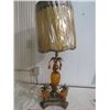 Image 1 : ART DECO TABLE LAMP, SOME PRISIMS MISSING, AMBER