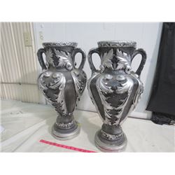 2 CERAMIC VASES 22" TALL