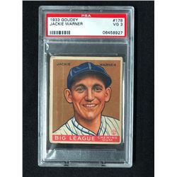 1933 GOUDEY #178 JACKIE WARNER (VG 3) PSA GRADING