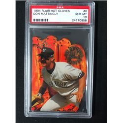 1994 FLAIR HOT GLOVES #6 DON MATTINGLY (GEM MINT 10) PSA GRADING