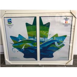2010 VANCOUVER OLYMPICS FRAMED FLAG