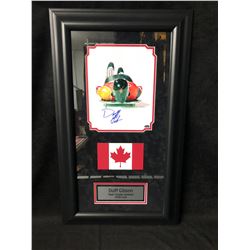 DUFF GIBSON SIGNED (TEAM CANADA-SKELETON 2006 OLYMPICS GOLD) 14" X 28" GAMEDAY COA