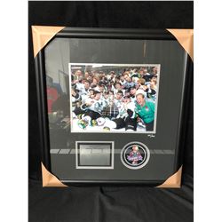 DALE & DYLAN HUNTER SIGNED 2005 MEMORIAL CUP CHAMPS 24" X 26" FRAMED PHOTO