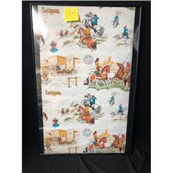 VINTAGE LONE RANGER SILVER & TONTO FRAMED WALLPAPER (UNUSED)