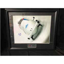 LYNDON RUSH SIGNED TEAM CANADA BOBSLEIGH 2010 FRAMED COLOR PHOTO (GAMEDAY COA)