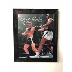 GEORGE CHUVALO SIGNED 8" X 10" COLOR BOXING PHOTO (FRAMED)