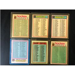 HOCKEY CHECKLIST CARDS LOT