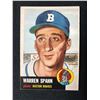 Image 1 : 1953 Topps #147 Warren Spahn
