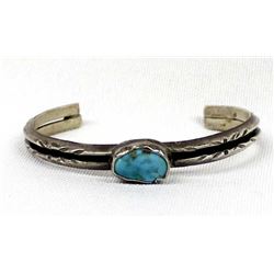 Vintage Navajo Sterling Turquoise Bracelet