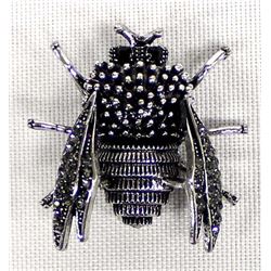 Bling Bling Black Rhinestone Bee Pin