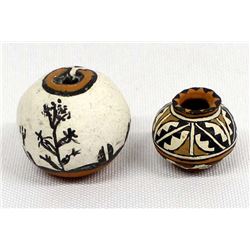 2 Native American Pottery Miniatures