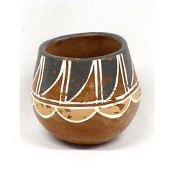 Vintage Santa Clara Polychrome Pottery Jar