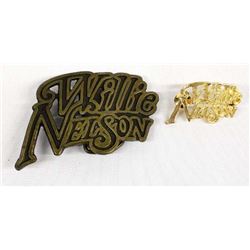 Willie Nelson Belt Buckle and Hat Pin