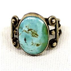 Native American Navajo Sterling Turquoise Ring, 7