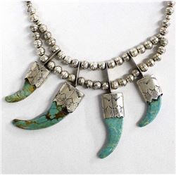 Vintage Navajo Sterling Turquoise Necklace