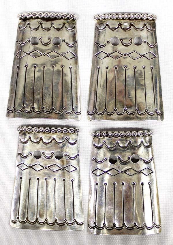 2 Pairs Of Native American Sterling Hair Decor