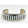 Image 1 : Navajo Sterling Chip Inlay Turquoise Bracelet