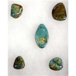 5 Evan's Mine Baja California Turquoise Cabochons