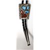 Zuni Sterling Turquoise & Coral Bolo Tie