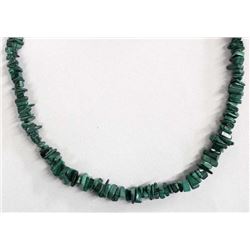 Navajo Sterling Malachite Bead Necklace