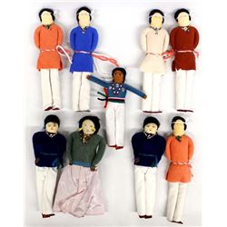 9 Native American Navajo Cloth Dolls