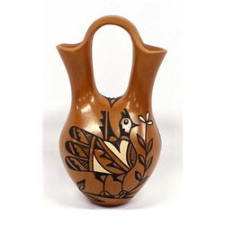 Jemez Polychrome Pottery Wedding Vase by C. Tosa