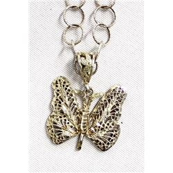 Sterling Silver Butterfly Pendant Necklace
