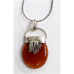 Sterling Silver & Jasper Pendant Necklace