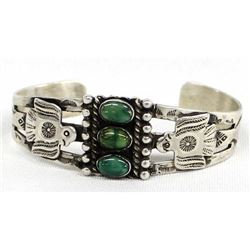 Navajo Route 66 Sterling Turquoise Bracelet