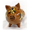 Image 2 : Mexican Glazed Redware Pottery Pig Napkin Holder