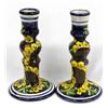 Image 2 : Pair of Talavera Pottery Candlestick Holders