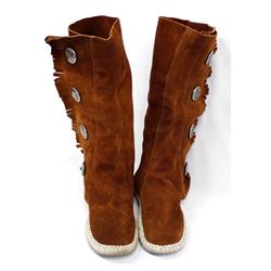 High Topped Brown Suede Moccasins