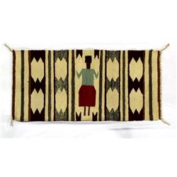 Vintage Navajo Cotton Textile Rug