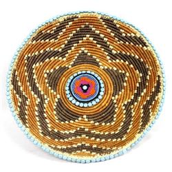 Hand Beaded Tribal Basket by Kills Thunder