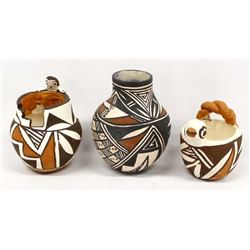 3 Pieces of Native American Acoma Pottery