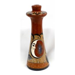 Vintage Mexican Tonala Pottery Candlestick Holder