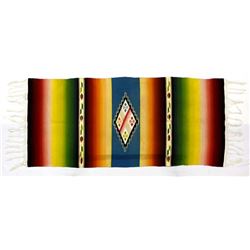 Vintage Mexican Saltillo Fringed Textile