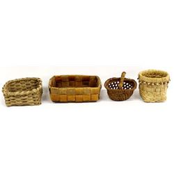 4 Native American Makah Baskets