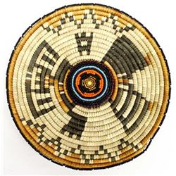 Hand Beaded Tribal Basket by Kills Thunder