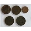Image 1 : 5 - Canadian Half cent  & Tokens; Nova Scotia, New Brunswick, Province of Canada & Bank of Montreal