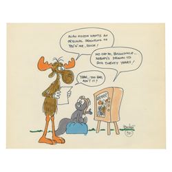 "Rocky and Bullwinkle" Drawing Signed by Bill Scott.
