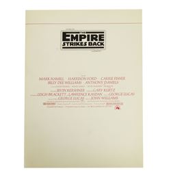 "The Empire Strikes Back" Film Program.