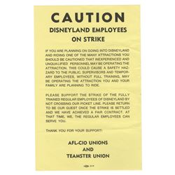 Disneyland Employee Strike Flyer.