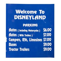 Disneyland Magnetic Parking Rate Sign.