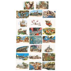 Collection of (23) Disneyland Concept Art Postcards.
