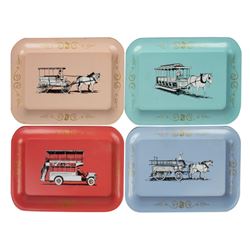Set of (4) Main Street Vehicle Tin Trays.
