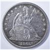 Image 1 : 1865 SEATED HALF DOLLAR, AU/BU CIVIL WAR DATE