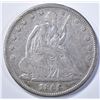 Image 1 : 1869 SEATED HALF DOLLAR, VF/XF
