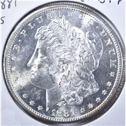 1881-S MORGAN DOLLAR, CH BU PL