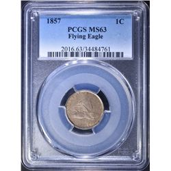 1857 FLYING EAGLE CENT, PCGS MS-63